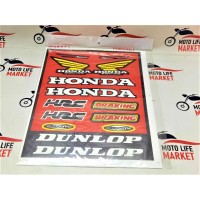 Наклейки: HONDA, HRC, HONDA RACING, BRAKING, DUNLOP (22х33)